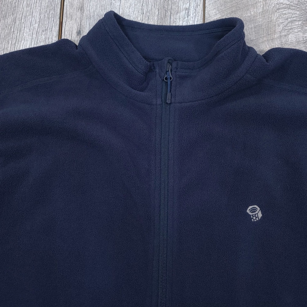 Mountain Hardwear Fleece Jacket Men XXL Navy Blue Microchill 2.0 Full Zip OM7722 - Picture 4 of 6